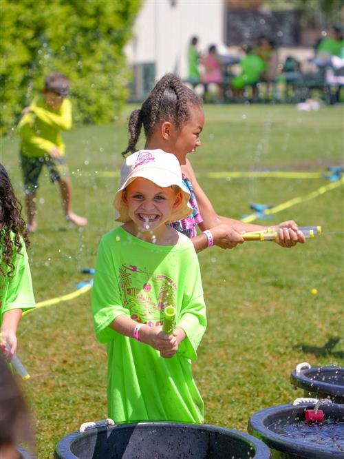 child in waterplay