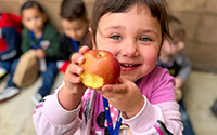  girl with apple